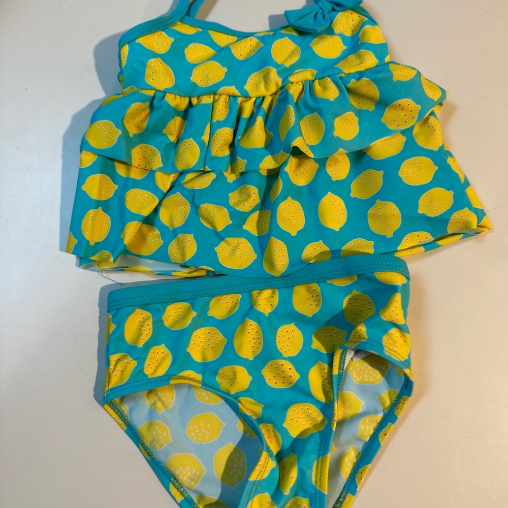 Koala Kids Vibrant Blue with Yellow Lemons Tankini